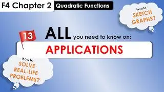 Lesson 13: APPLICATIONS (Graphs & Real-life problems) | SPM Add Maths | F4C2 Quadratic Functions
