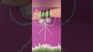 Dailysmall unique freehand rangoli design using bangles #Shorts #youtubeshorts #indianart#parvatiart