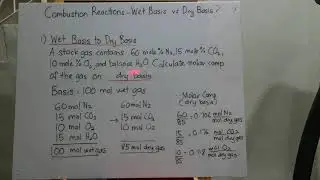 MBReactive Part 13 a - Combustion : Wet & Dry Basis