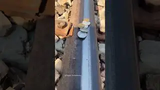 Train vs सिक्के #railtrack #traintracks #railway #railroad #experiment #coins #railwayroute #shorts