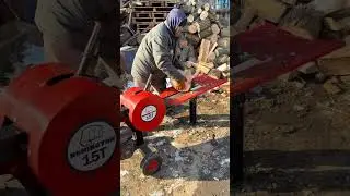 heavy log split #wood #woodscraft #woodworking #machine
