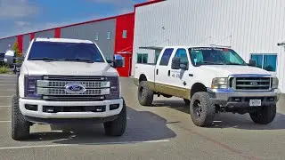 6.7L Powerstroke 5 inch Straight Pipe VS 7.3L Powerstroke 5 Inch Straight Pipe Sound Difference!