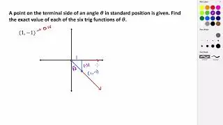 Using Right Triangles in the Coordinate Plane to Find Trig Ratios (Example 2)