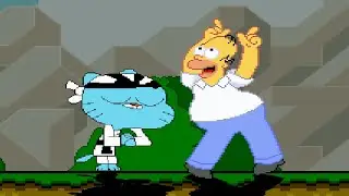 TEAM GUMBALL AND HOMER SIMPSON BATTLE WITH MUGENS IN SURVIVAL MODE