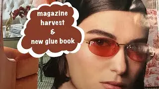 harvesting a magazine for images to use in a new glue book of backgrounds #gluebook