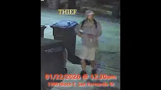 Jan 22, 2026 - Vehicle Break-In: 1300 block E. San Fernando Street