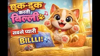 छुक-छुक करती बिल्ली 🐱 | Cute Cat Song in Hindi | Kids Cartoon Rhymes 🎵 @cutecritto
