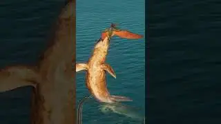 MOSASAURUS LEAPS OUT OF THE LAGOON TO ATTACK A PTERANODON #jwe2  #shorts