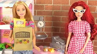 Barbie Supermarch&eacute; Histoire Poup&eacute;es Raiponce Elsa Marinette