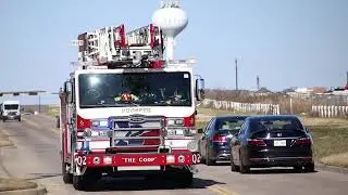 (Q Siren) Prosper Fire Rescue Quint 2 and Medic 2 responding to a MVA Pedestrian.