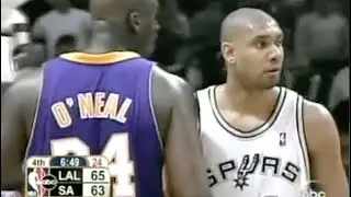 Tim Duncan Defense on Shaq - 2004 NBA WCSF
