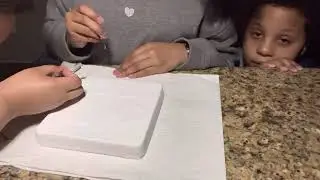 Cracking open a mystery stone to see if we can find any gems in it. With 2 guests |Mylah McMurry