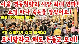 서울 경동청량리 시장 최대 인파! 쇼핑하다 죽는줄 알았어요! 오지말라고 해도 돈들고 오네! 소매치기 조심! #시장 #폭락 #세일 #먹방 #먹거리 #쇼핑 #food #야채 #바가지