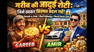 गरीब की जादुई रोटी: जिसे खाकर किस्मत बदल गई! 😱 Gareeb vs Amir | Hindi Kahaniya | Moral Stories 2026