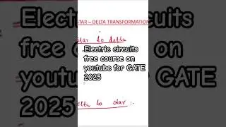 Free course on electric circuits / network theory for GATE 2025