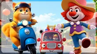 Sangen om 10 Køretøjer 🚗🚌🚒 Lær Transport for Børn | PapaTV World