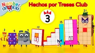 Club Tres 🟡 | Dibujos animados de matemáticas - 123 | Numberblocks en Español