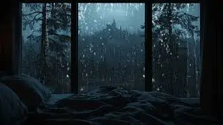 Dark Bedroom Sleep With Gentle Rain Sounds | Cozy Heavy Rain Night Ambience 🌧️🛏️