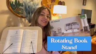 Book Stand for Reading-Adjustable Holder Tray, 360&deg; Rotating Tray