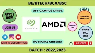 AMD | SEAGATE | INTERNSHIP | BE/BTECH | 2022-2023 | | INTERNSHIP OFF CAMPUS HIRING #applynow