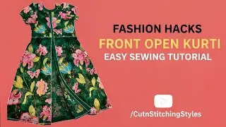 Front open kurti /dress Stitching, Step by step Shrug cutting and stitching, Trendy front open kurti