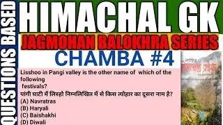 Himachal Gk From Jagmohan Balokhra || District Wise MCQs || Chamba || HP ALL EXAMINATION 2021 ||