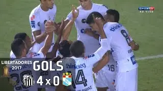 Gols - Santos 4 x 0 Sporting Cristal (PER) - Libertadores 2017