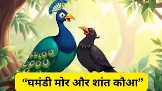 घमंडी मोर और शांत कौआ | सीख देने वाली कहानी 🦚🕊️#moralstory #cartoonvideo #cartoon #animation 