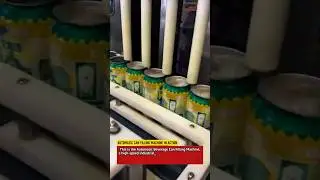 Automatic Can Filling Machine in Action | Beverage Production Line Technology.