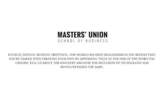 Prakhar Mathur's Video Essay 2 for Masters' Union PGP-TBM