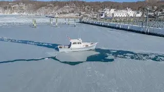 Ice Breaking in Port Jefferson Harbor 2-13-2026