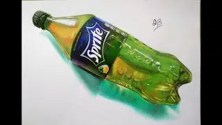 Drawing Realistic Sprite | 3D Sprite Bottle Sketch #viral #trend #trending #sprite #kids #kidsvideo