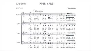 Raimonds Pauls - Rozes Gars -  Jauktā kora SATB partijas notis
