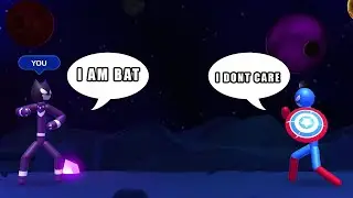 STICKMAN MERGE HERO FIGHT BAT-STICK takes on every other SUPERHERO!