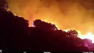 Wildfire in Ermo das &Aacute;guias rewilding area