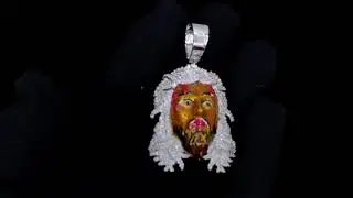 Brown Jesus Piece VVS CZ Enamel Hip Hop Bling Bling Pendant | Jesus Charm Jewelry