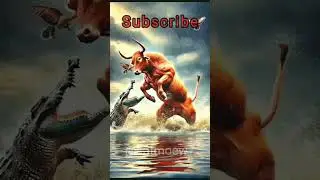 cow vs  crocadle 😱😱 #shorts #cat #youtubeshorts #catlover #animals #cow #viralvideo