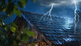 Wooden Cabin in the Woods 🌧️ Thunderstorm Rain Sounds for Sleep (24/7)