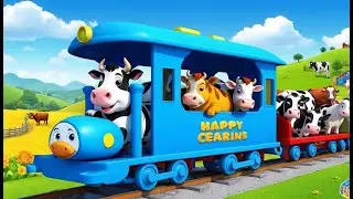 Three Baby Cows Ride the Blue Train 🐄🚂 | Fun 3D Animated Nursery Rhyme for Kids & Toddlers