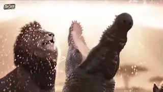 Дикий кабан спас льва от нападения крокодила 😂🐗