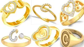 Fancy Letter C Gold Rings//Beautiful C Letter Ring//Alphabet Jewellery Rings Letter C//Gold Ring