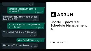 Arjun - The AI Powered WhatsApp Bot for Easy Schedule Management | Learn How to Use