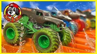 Monster Jam & Hot Wheels Monster Trucks 💦 SUPER WATER RACES! COMPILATION