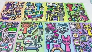 Satisfying with DIY Sticker | Sprunki chaotic at hospital #sticker #incrediboxsprunki #diy 