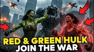 She-Hulk & Red She-Hulk Smash Giant Robots! 🔥 Epic Battle Marvel Fight You Can't Miss|#AIArt