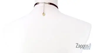 Betsey Johnson Burgundy and Gold Fox Choker Necklace SKU: 9004673
