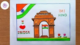 Republic Day Drawing Easy || Republic Day Poster Drawing || Happy Republic day drawing Step by Step 