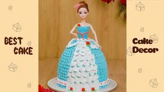 Gorgeous Princess Cake Idea With Blue Dress
