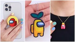 Cute AMONG US DIY Arts & Crafts - Keychain, Necklace, Popsocket!