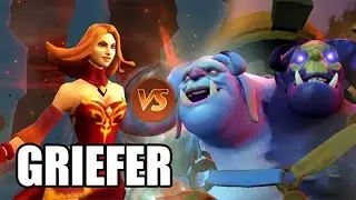 Troll Ogre Magi vs Lina (Dota 2 Griefing)